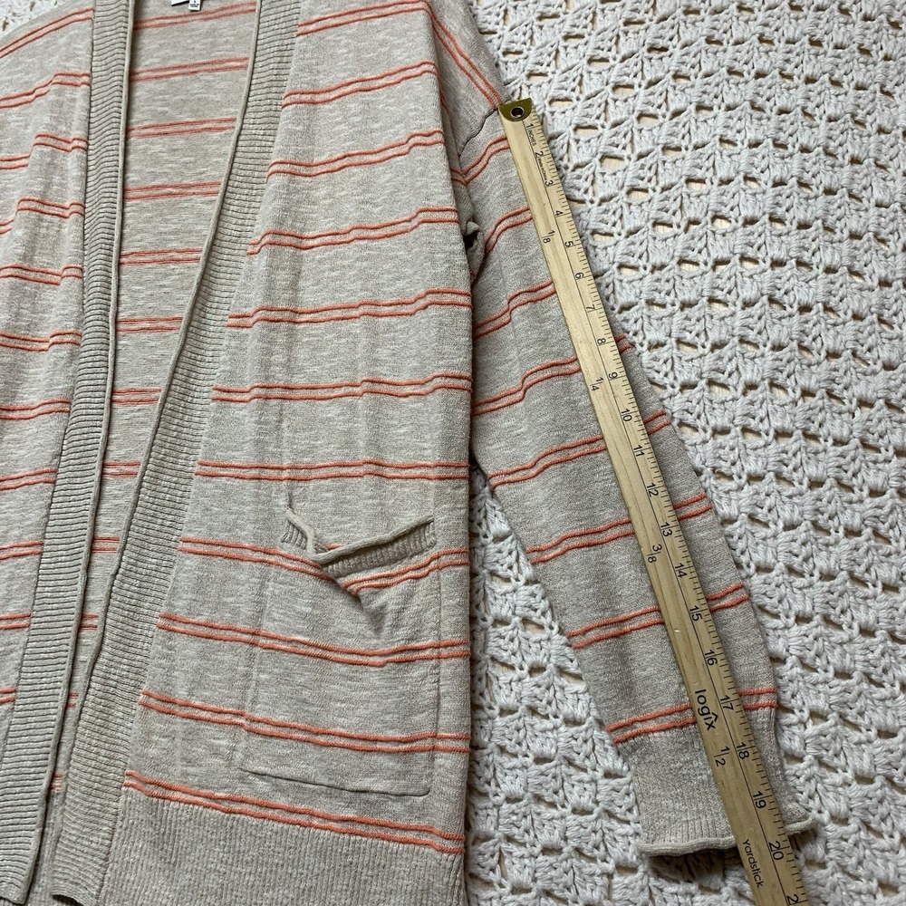 Madewell Cardigan Women's Size L Bradley Sweater Textured Stripe Pockets Beige - Picture 5 of 8